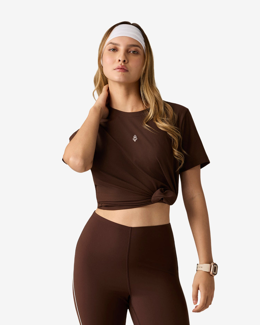 Essentials Ribbed Tee - Brown