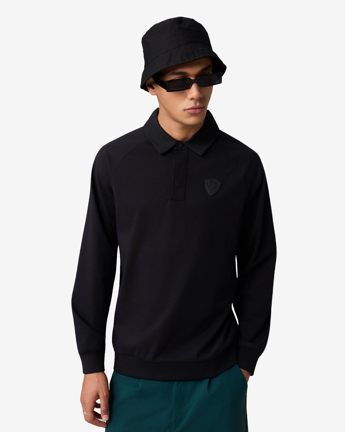 Strike Crest Full Sleeves Polo - Black