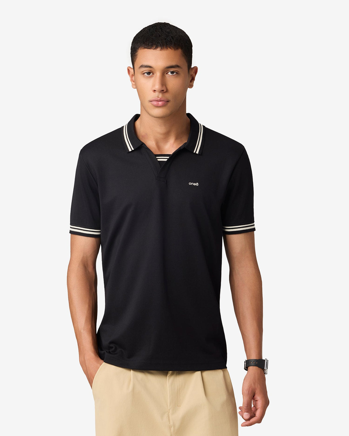 Jonny Collar Polo - Black