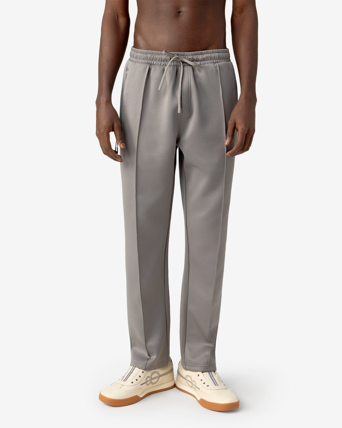 Pin Tuck Track Pants - Grey