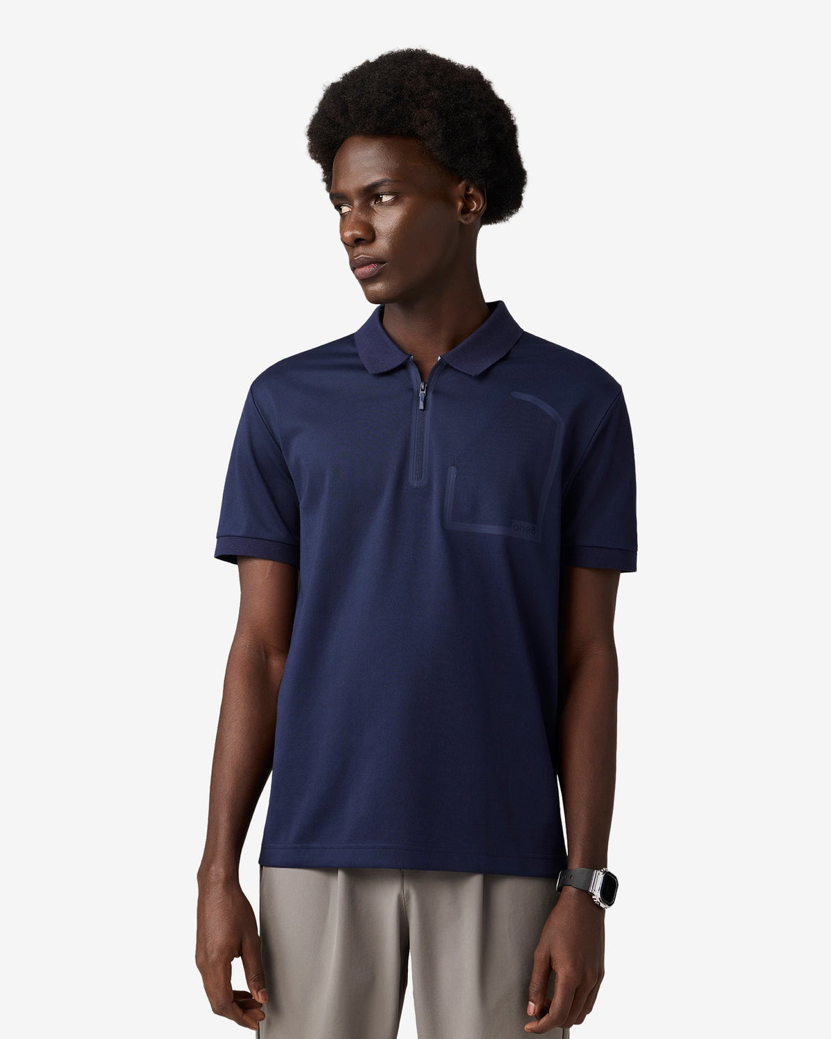 Bonded Pocket Polo - Dark Blue