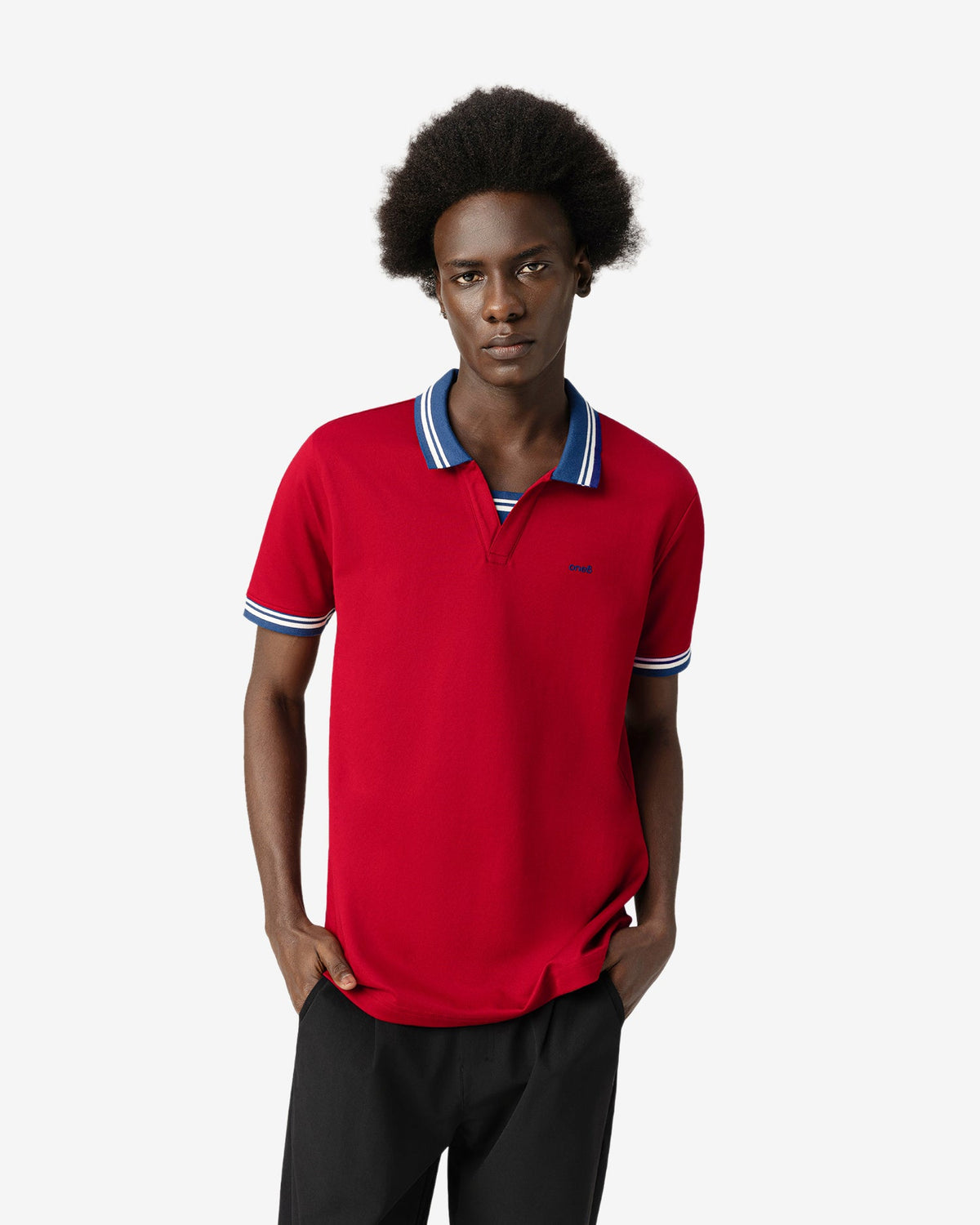 Jonny Collar Polo - Red