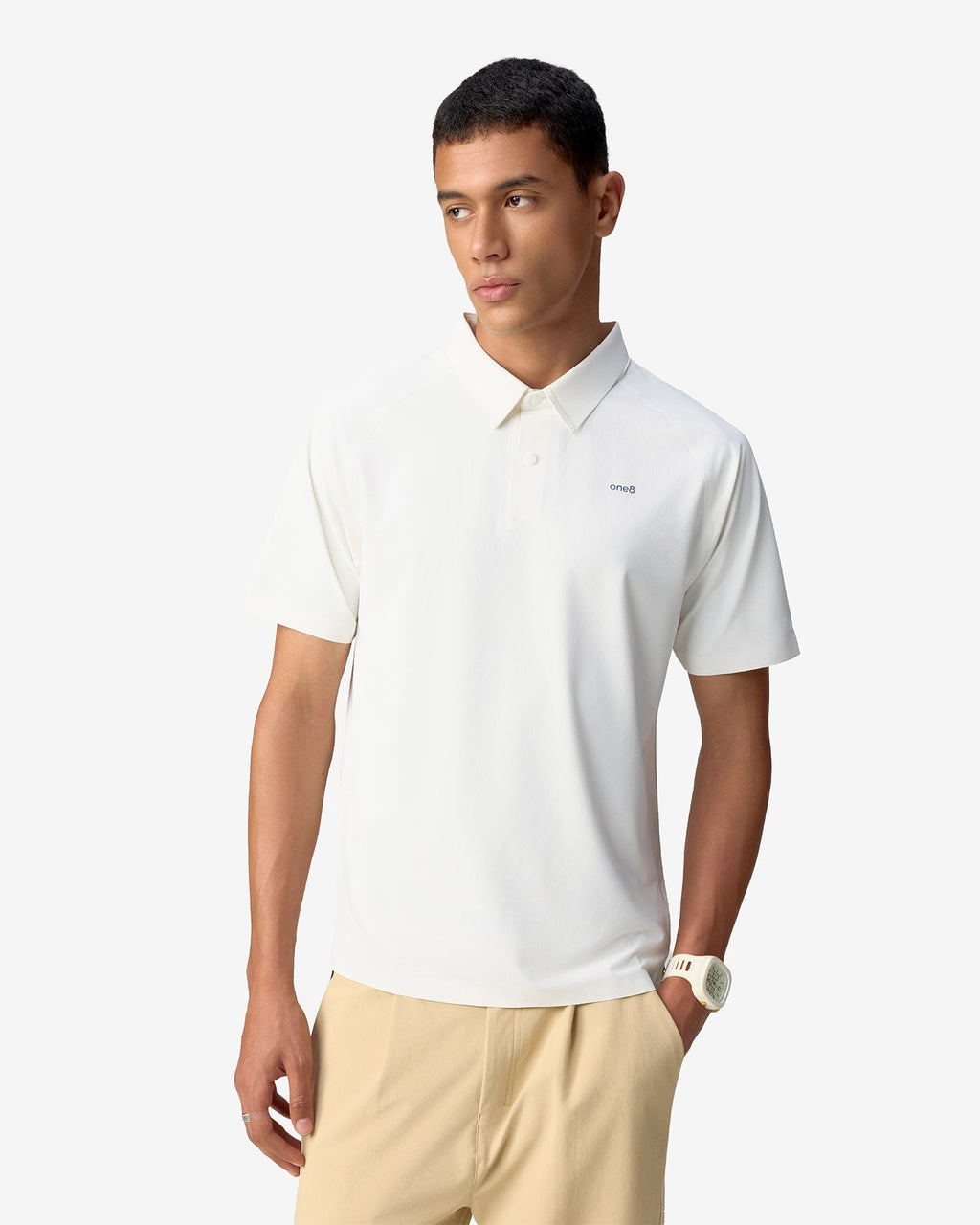 Sonic Curve Bonded Polo - White