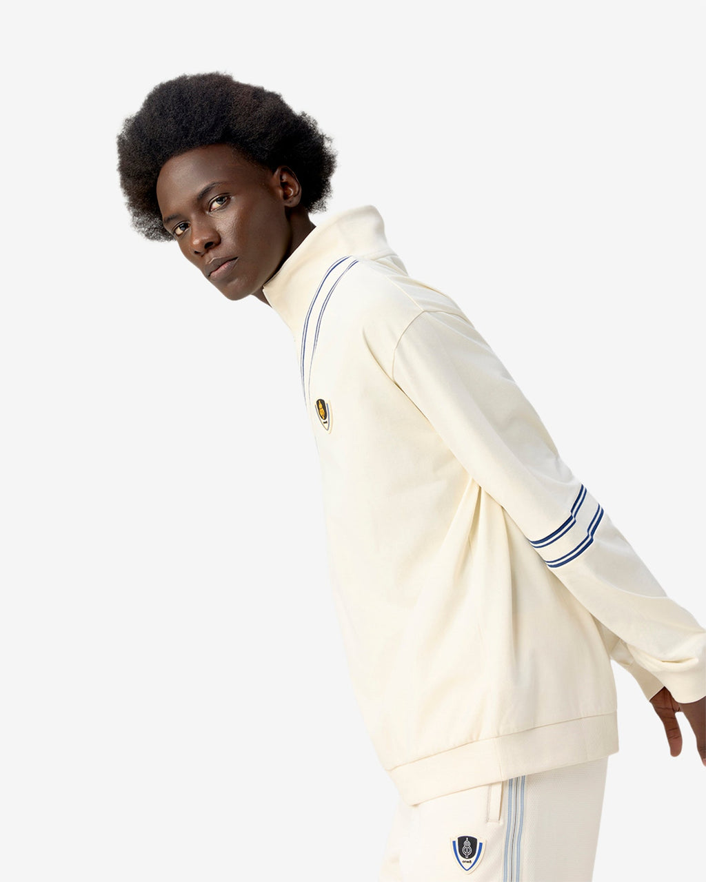 Cricket Ribbed Collar Sweatshirt - White