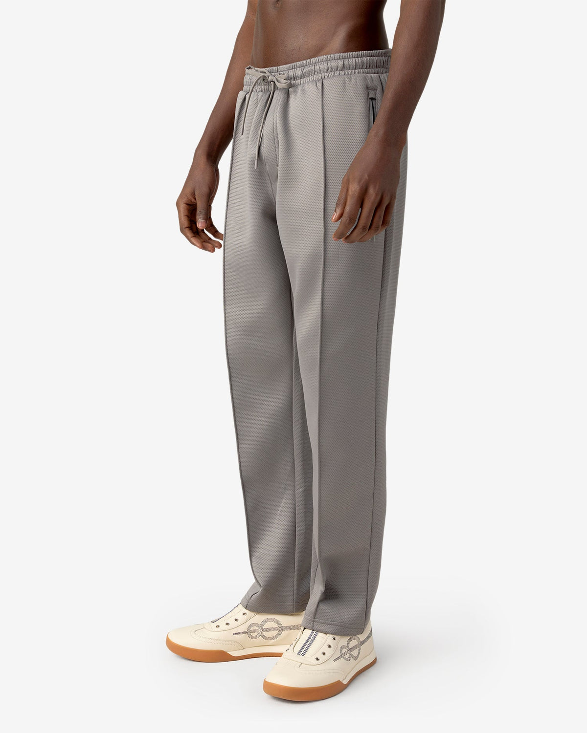 Pin Tuck Track Pants - Grey