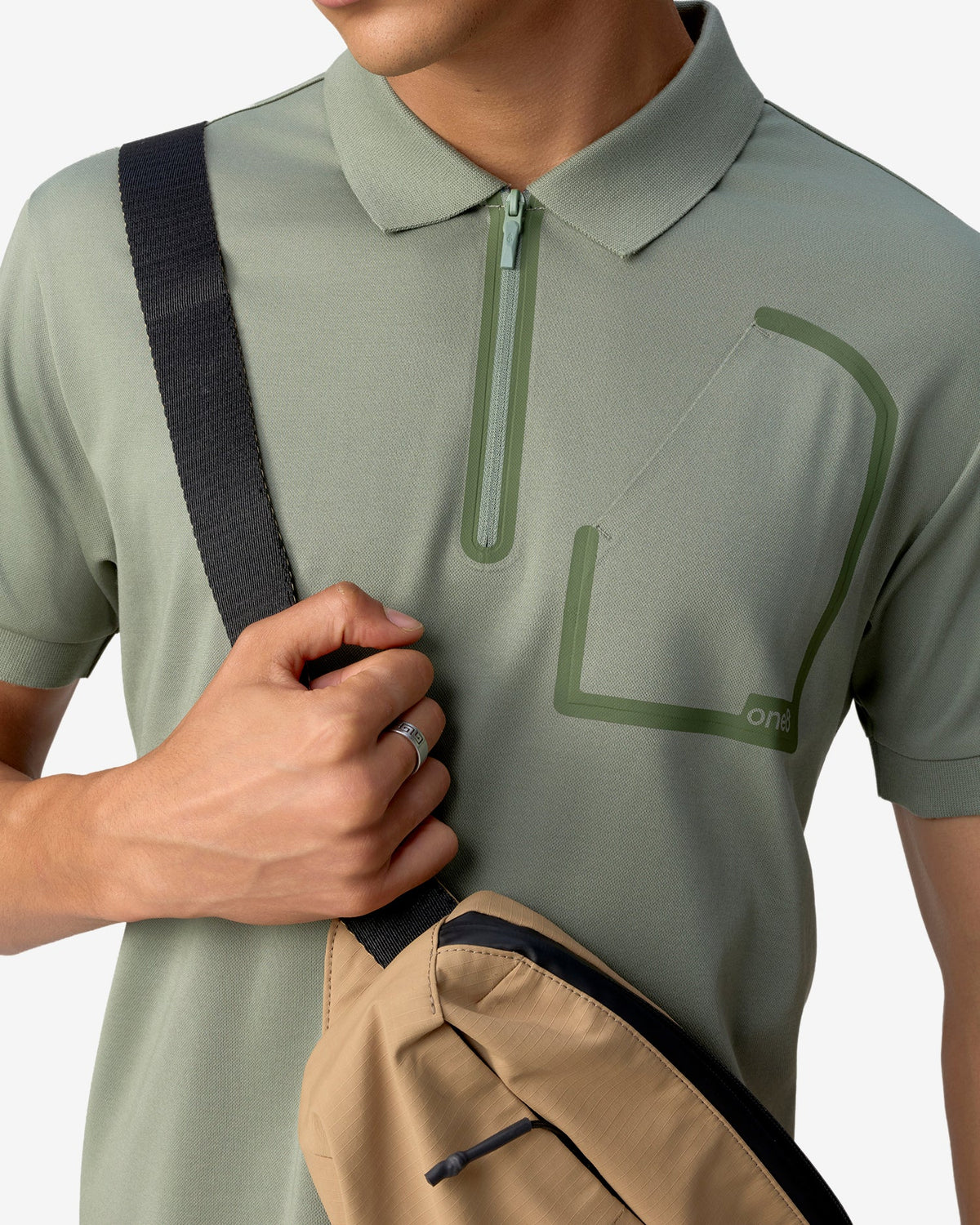 Bonded Pocket Polo - Green