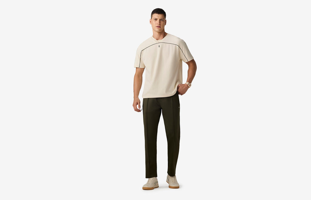 Pin Tuck Track Pants - Green