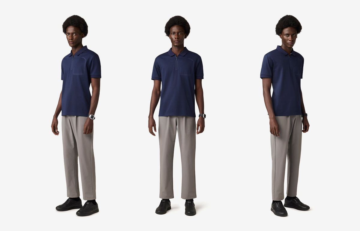Bonded Pocket Polo - Dark Blue