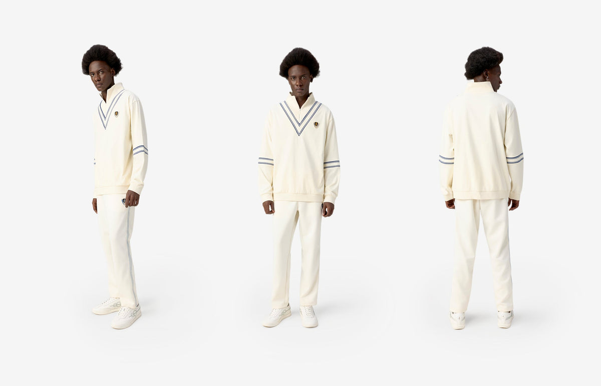 Cricket Ribbed Collar Sweatshirt - White
