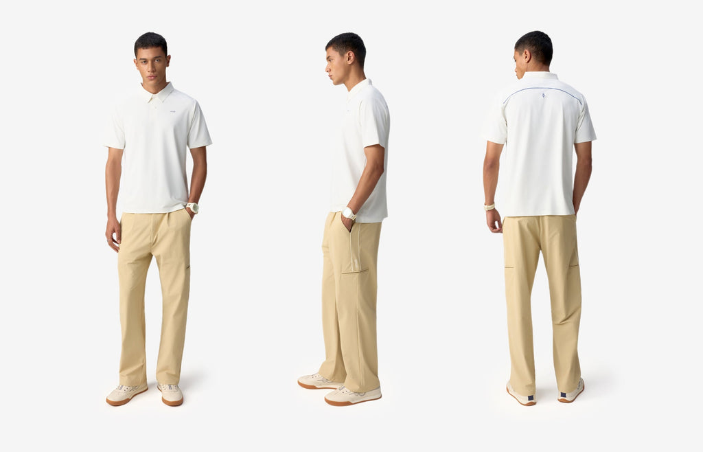Sonic Curve Bonded Polo - White