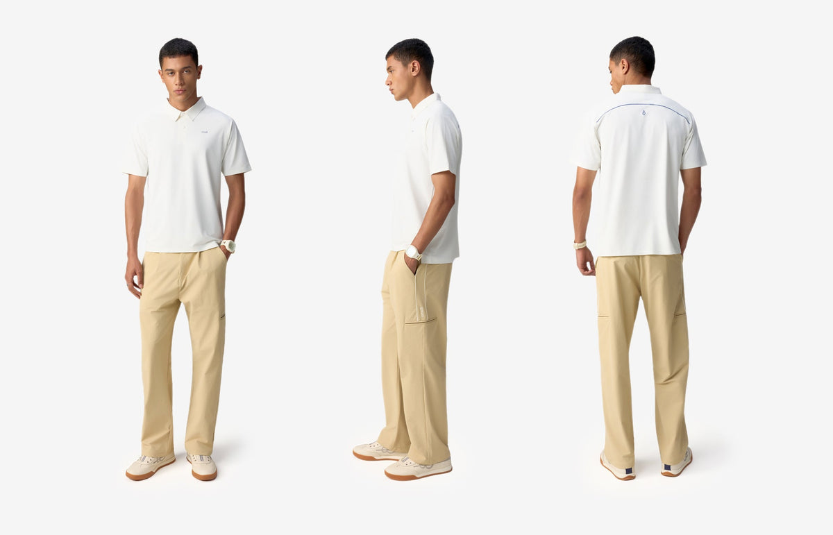 Sonic Curve Bonded Polo - White