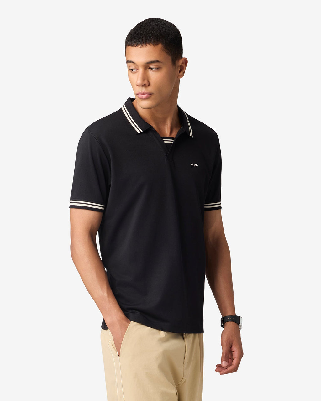 Jonny Collar Polo - Black