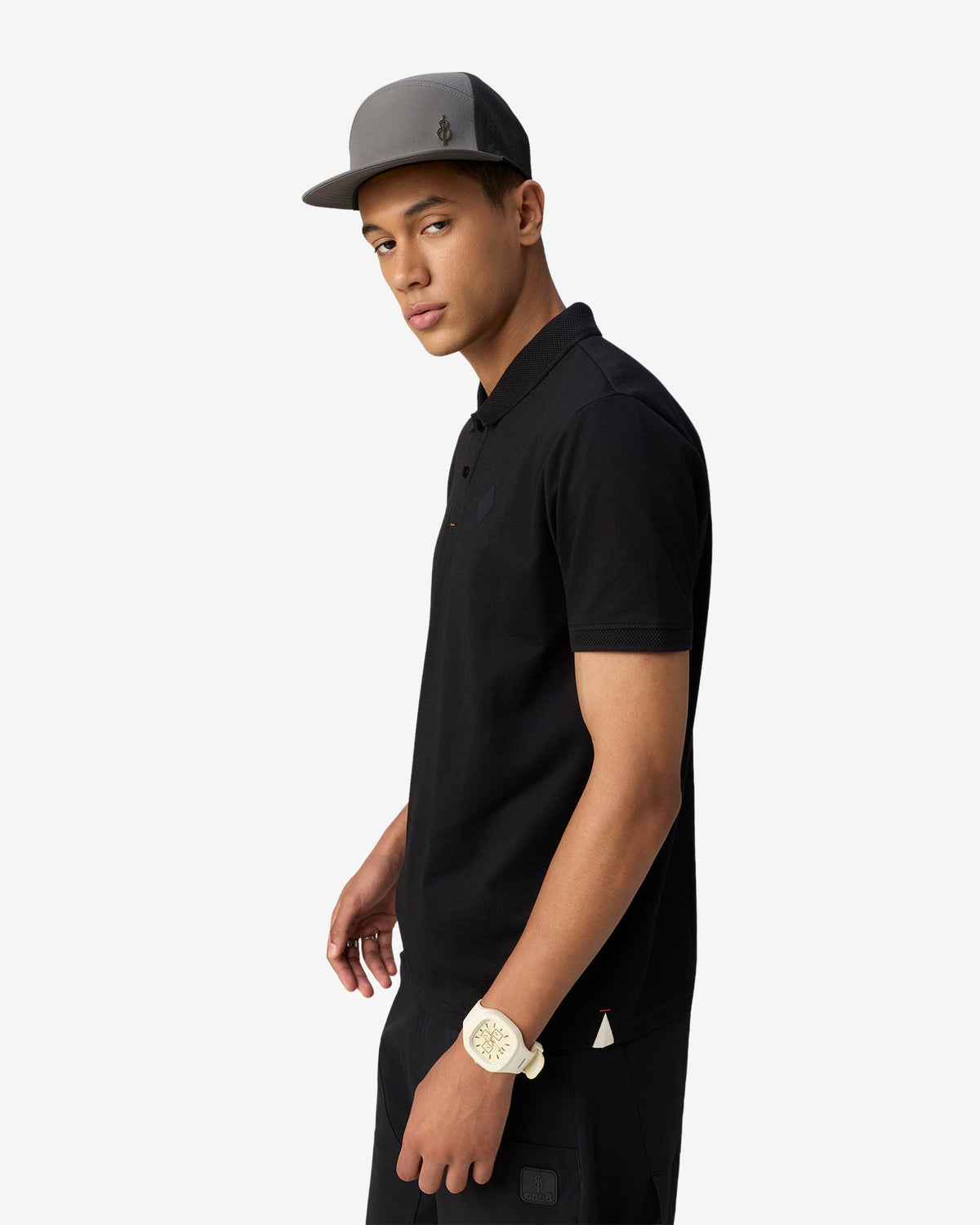 Dobby Collar Polo - Black