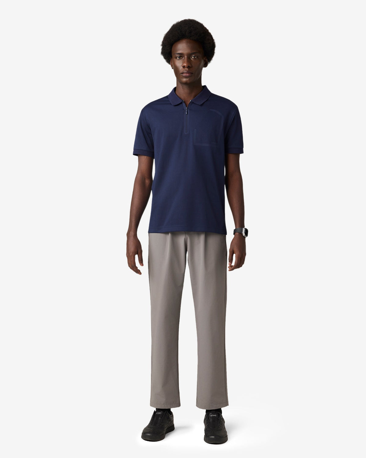 Bonded Pocket Polo - Dark Blue
