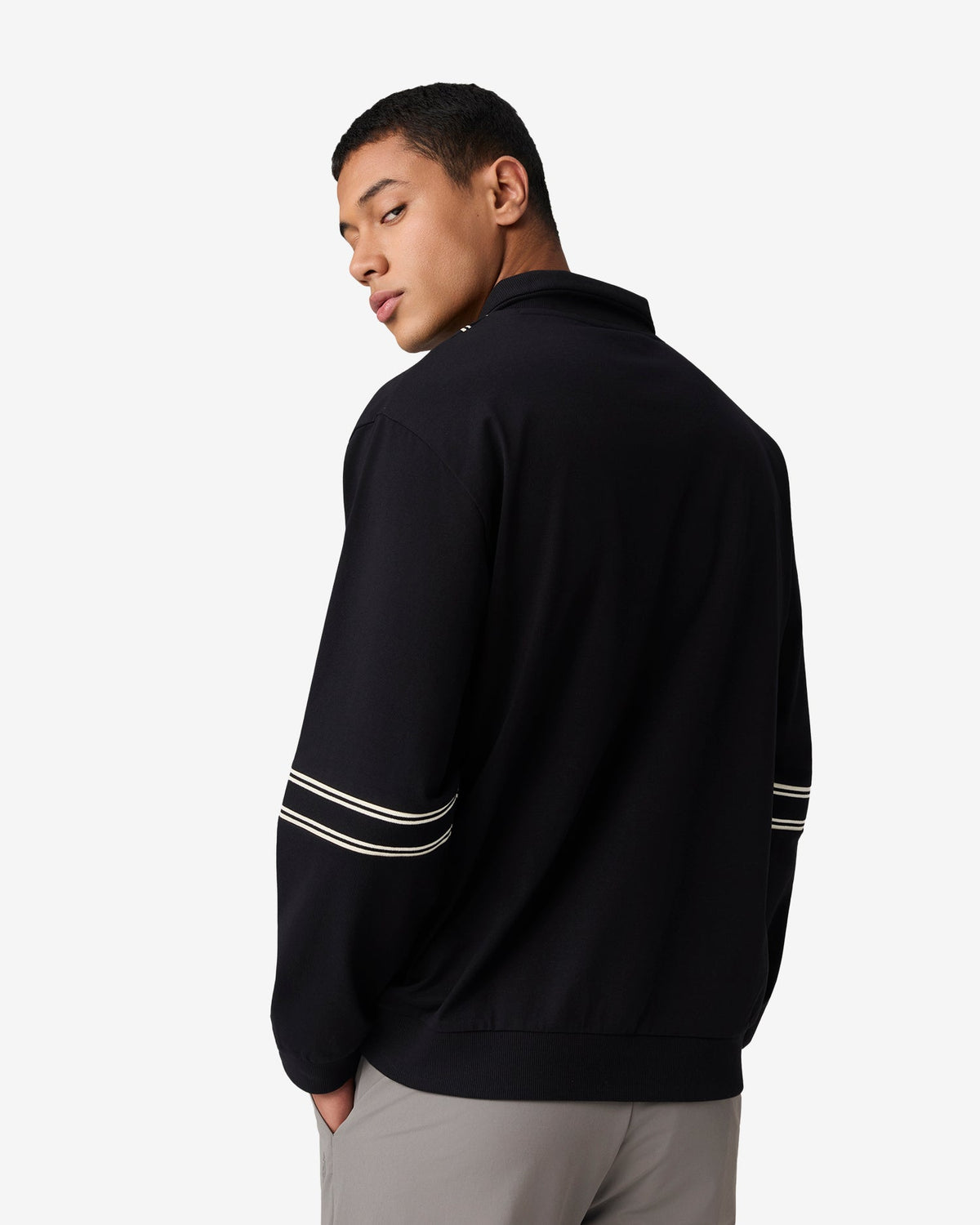 Cricket Ribbed Collar Sweatshirt - Black