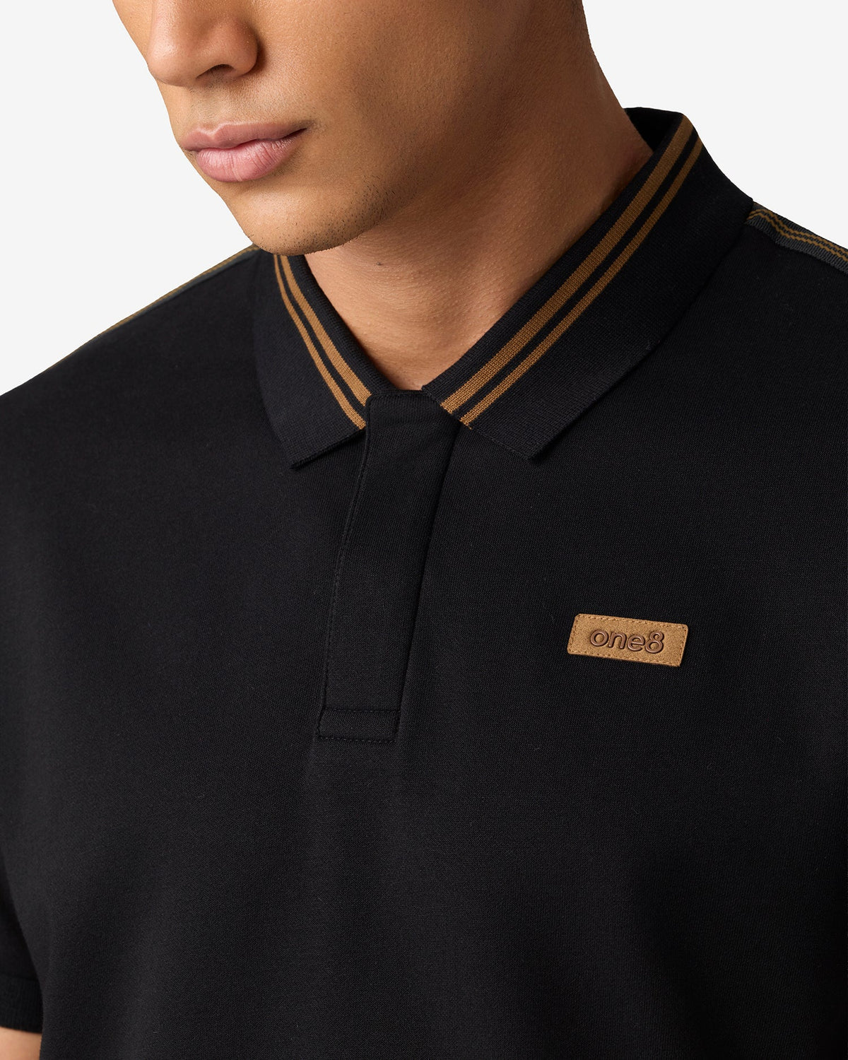Seam Stitch Polo Black