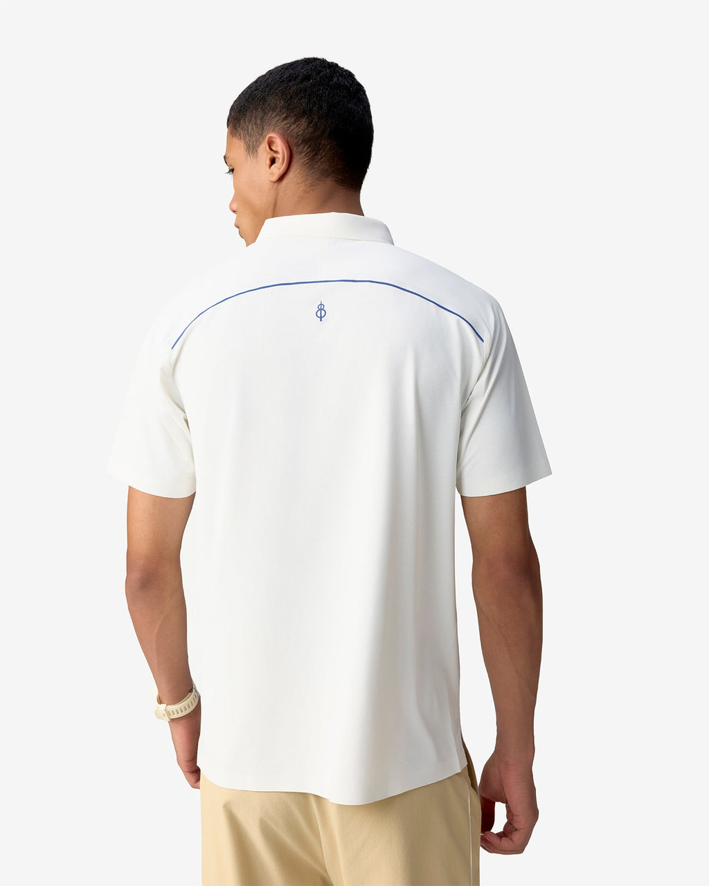 Sonic Curve Bonded Polo - White