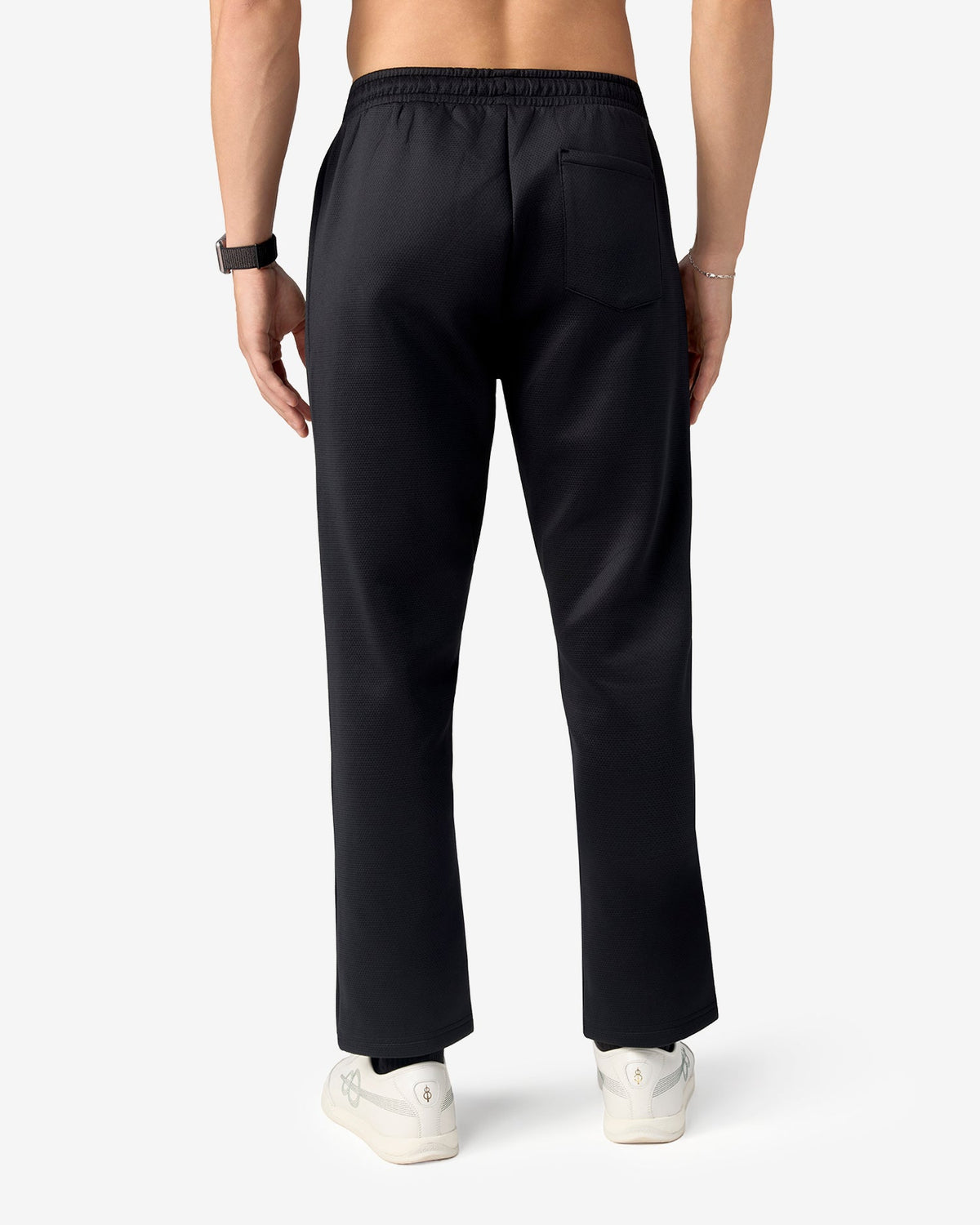 Pin Tuck Track Pants - Black