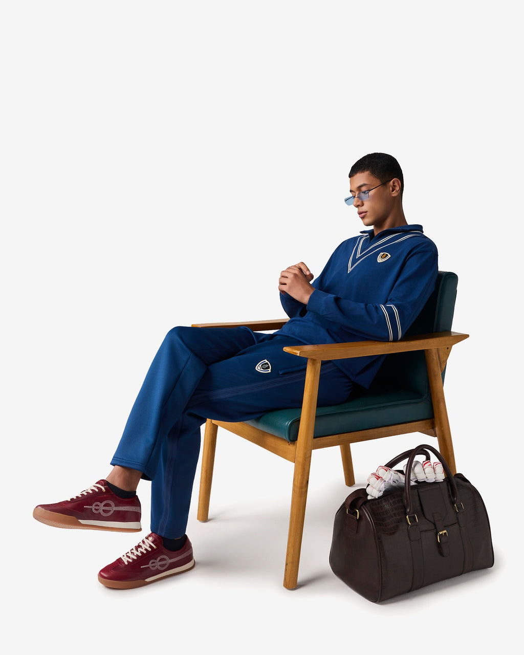 Cricket Ribbed Collar Sweatshirt - Blue
