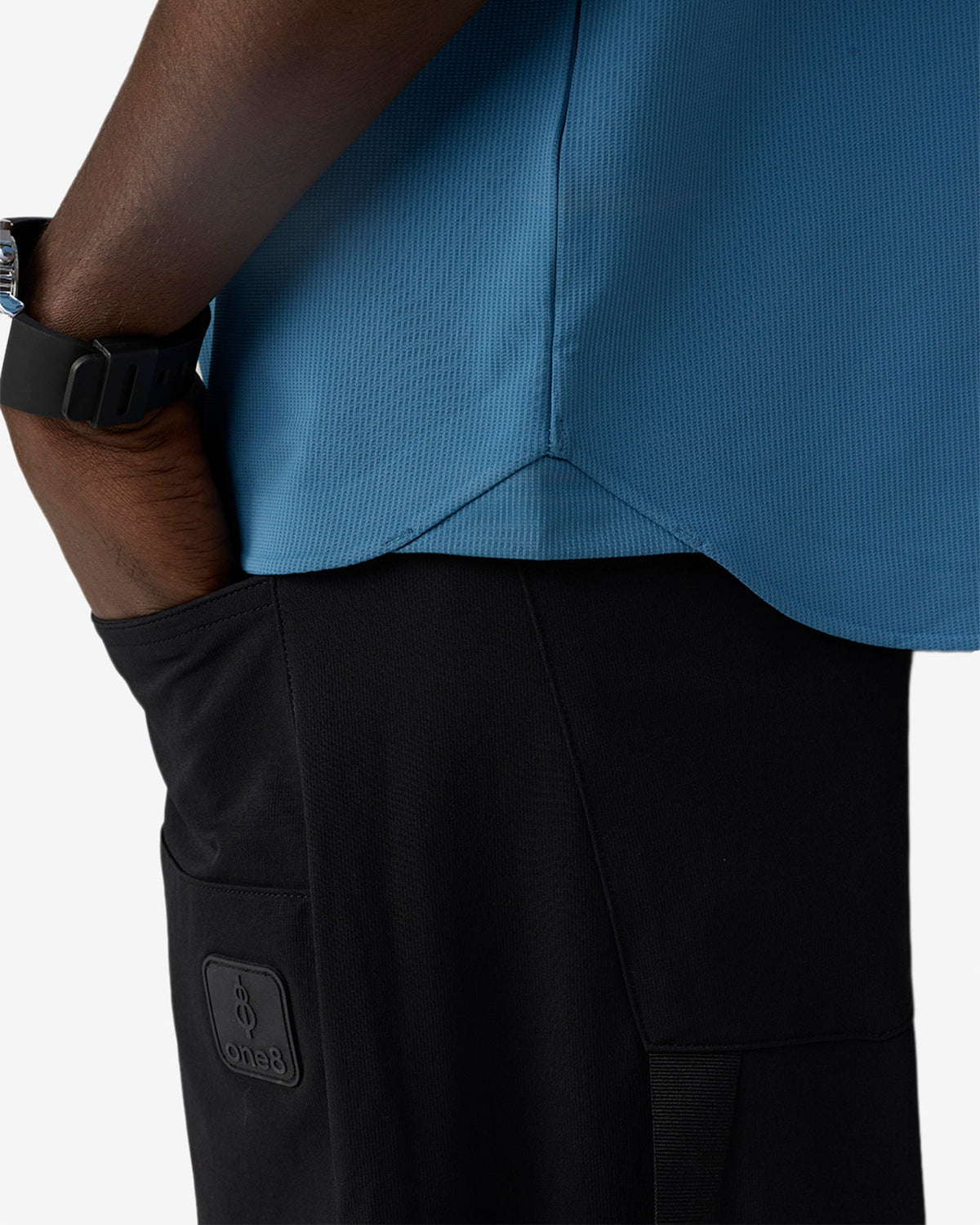 Pin High Placket Cut Polo - Blue