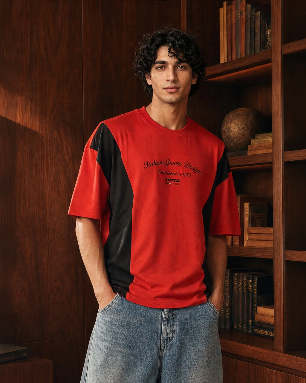 League Colourblock Tee - Molten Lava