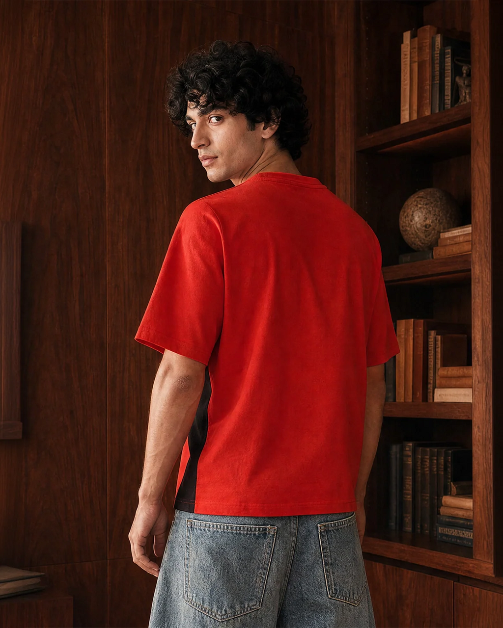 League Colourblock Tee - Molten Lava