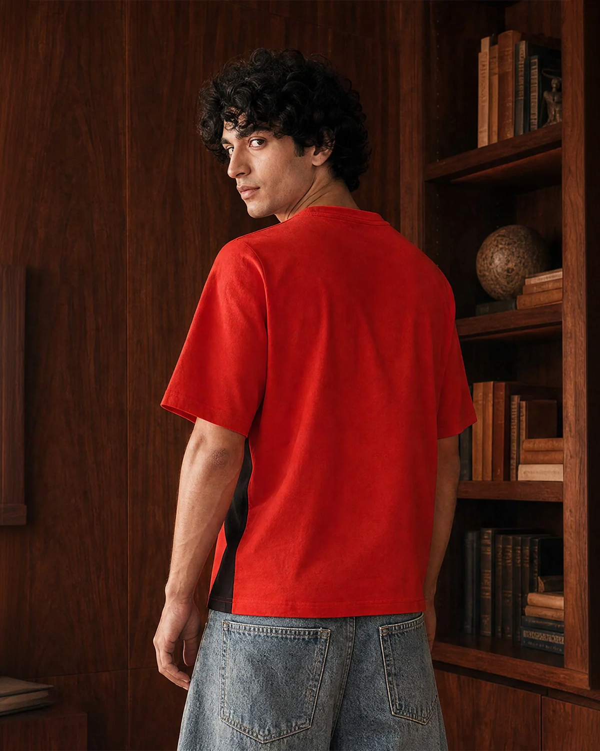 League Colourblock Tee - Molten Lava