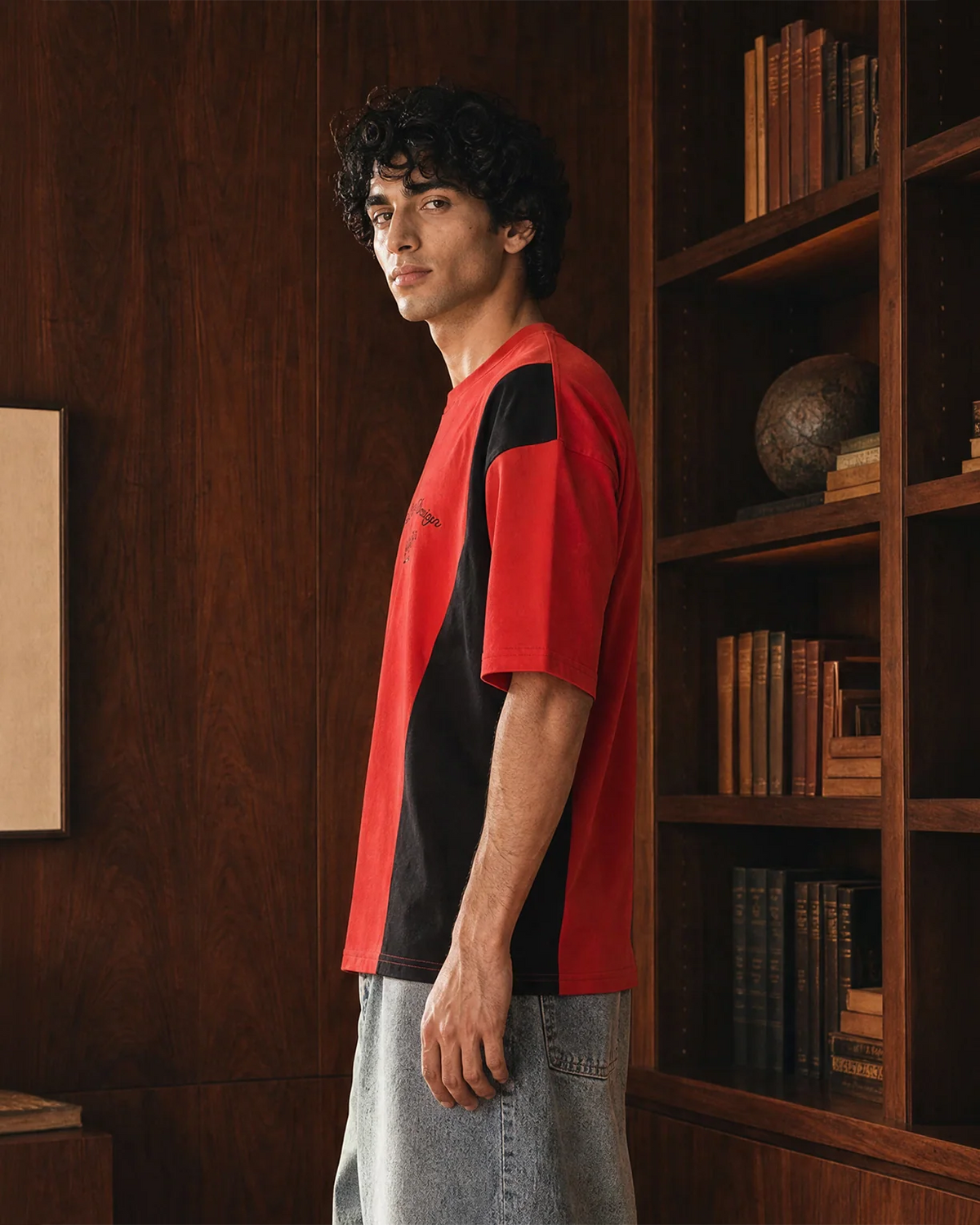 League Colourblock Tee - Molten Lava