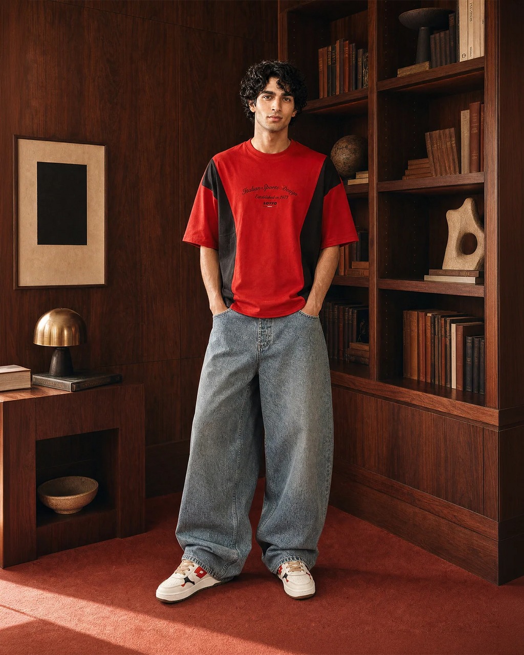 League Colourblock Tee - Molten Lava