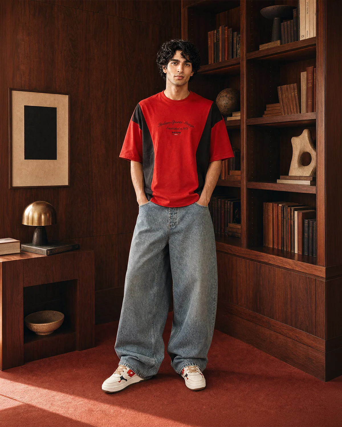 League Colourblock Tee - Molten Lava