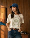 Courtline Flocked Tee - Star White