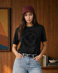 Courtline Flocked Tee - Black Beauty