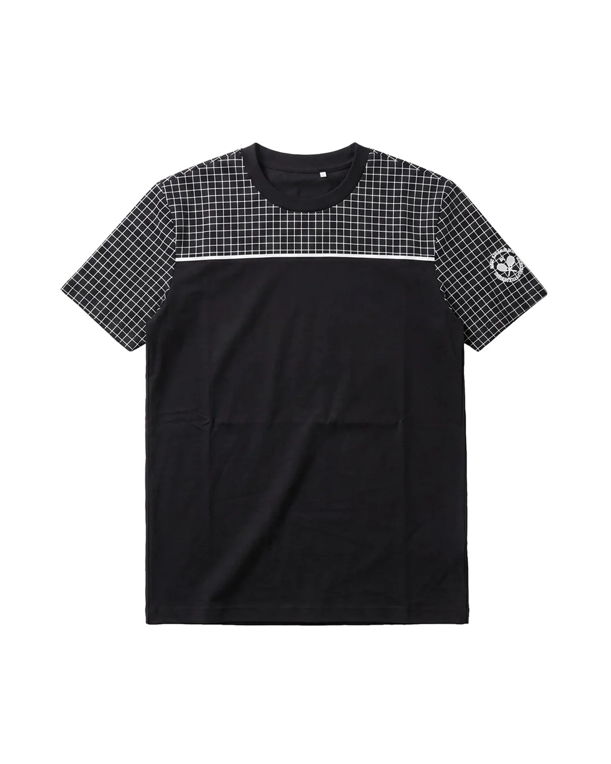 Courtline Checkered Colour Block Tee - Black Beauty