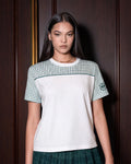 Courtline Checkered Colour Block Tee - Star White