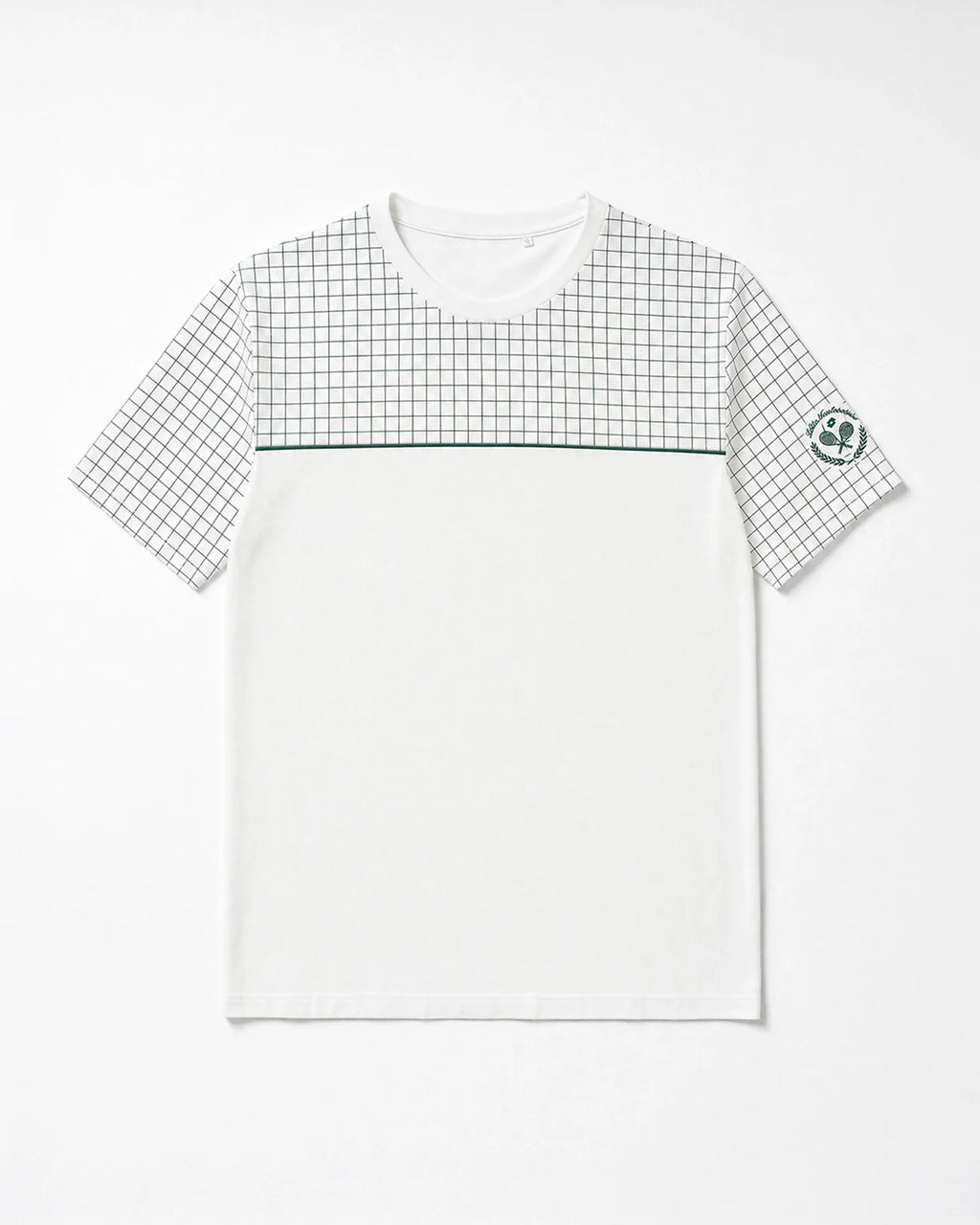 Courtline Checkered Colour Block Tee - Star White