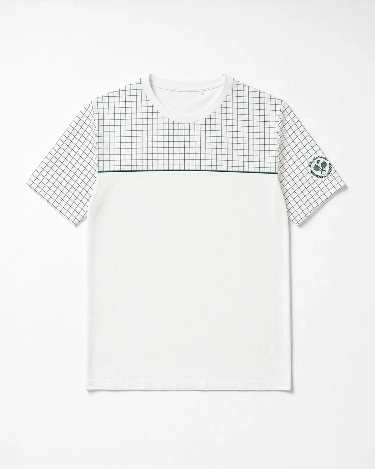 Courtline Checkered Colour Block Tee - Star White