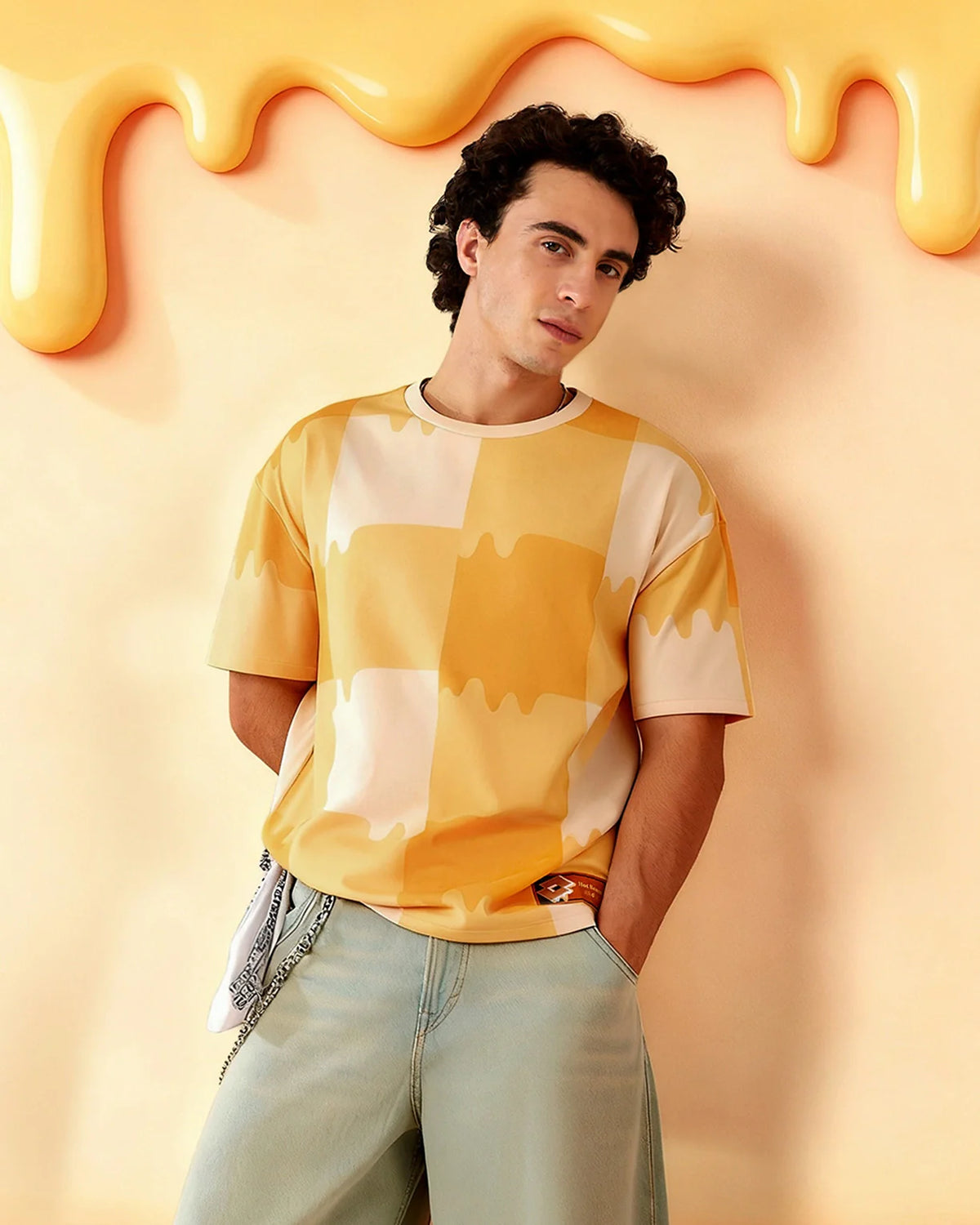 Melt Gingham Tee - Hot Sauce