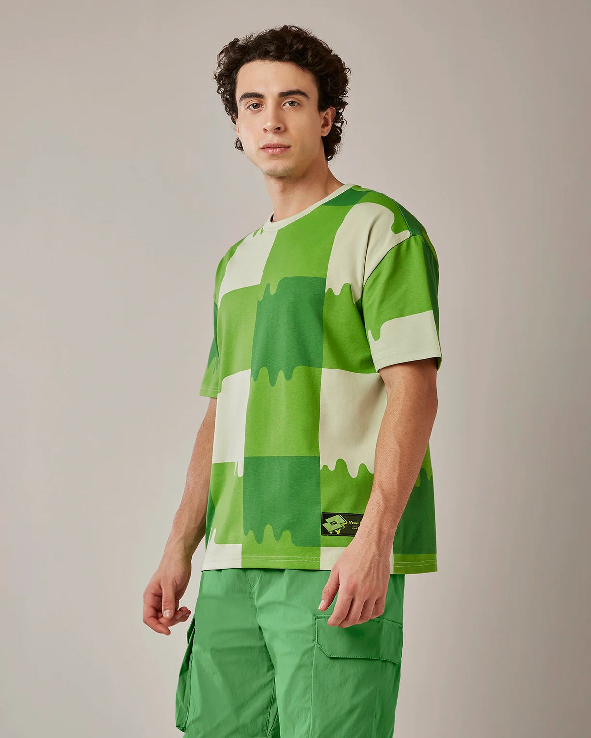 Melt Gingham Tee - Neon Burn