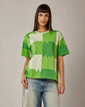 Melt Gingham Tee - Neon Burn