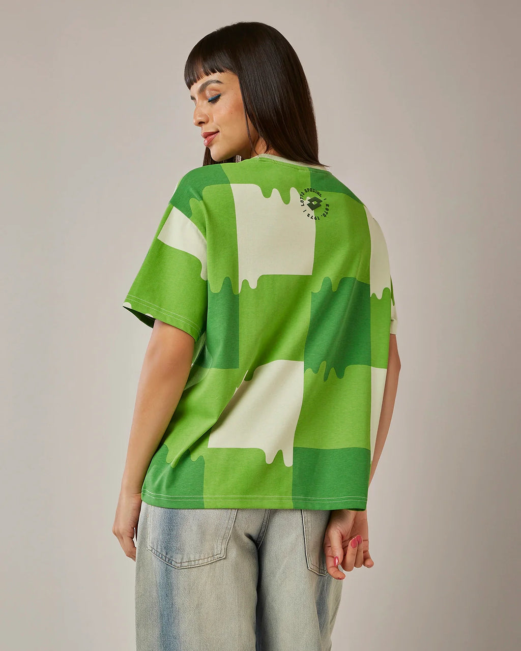 Melt Gingham Tee - Neon Burn