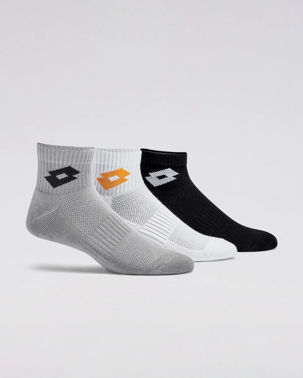 Kickoff Socks 1.0 Pack of 3 - Black Beauty, Bright White & Castle Rock