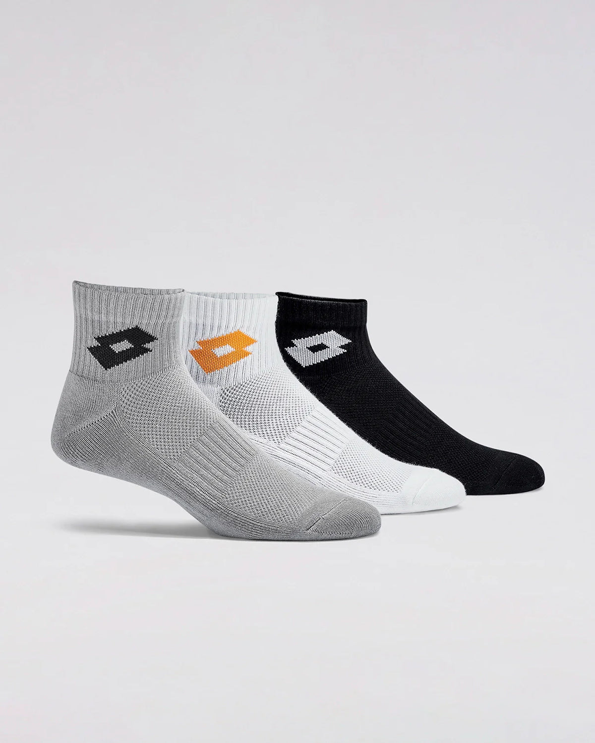 Kickoff Socks 1.0 Pack of 3 - Black Beauty, Bright White & Castle Rock