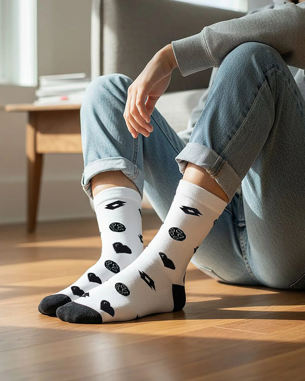 Courtline Socks 1.0 Pack of 2 - Gardenia & Black Beauty