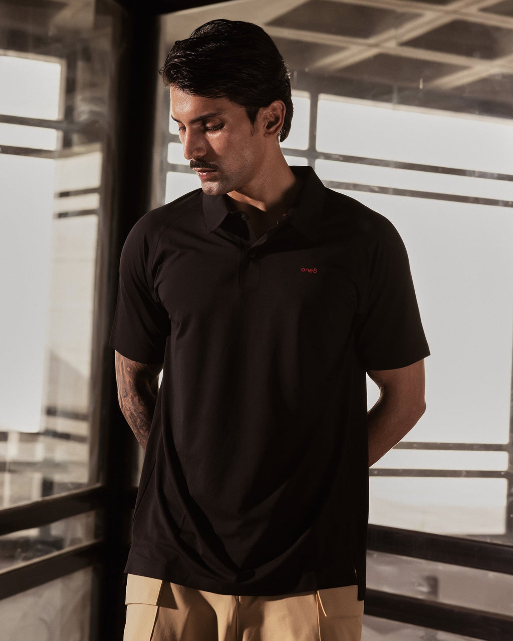 Sonic Curve Bonded Polo - Black