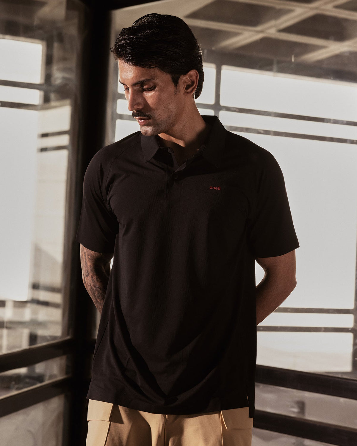 Sonic Curve Bonded Polo - Black