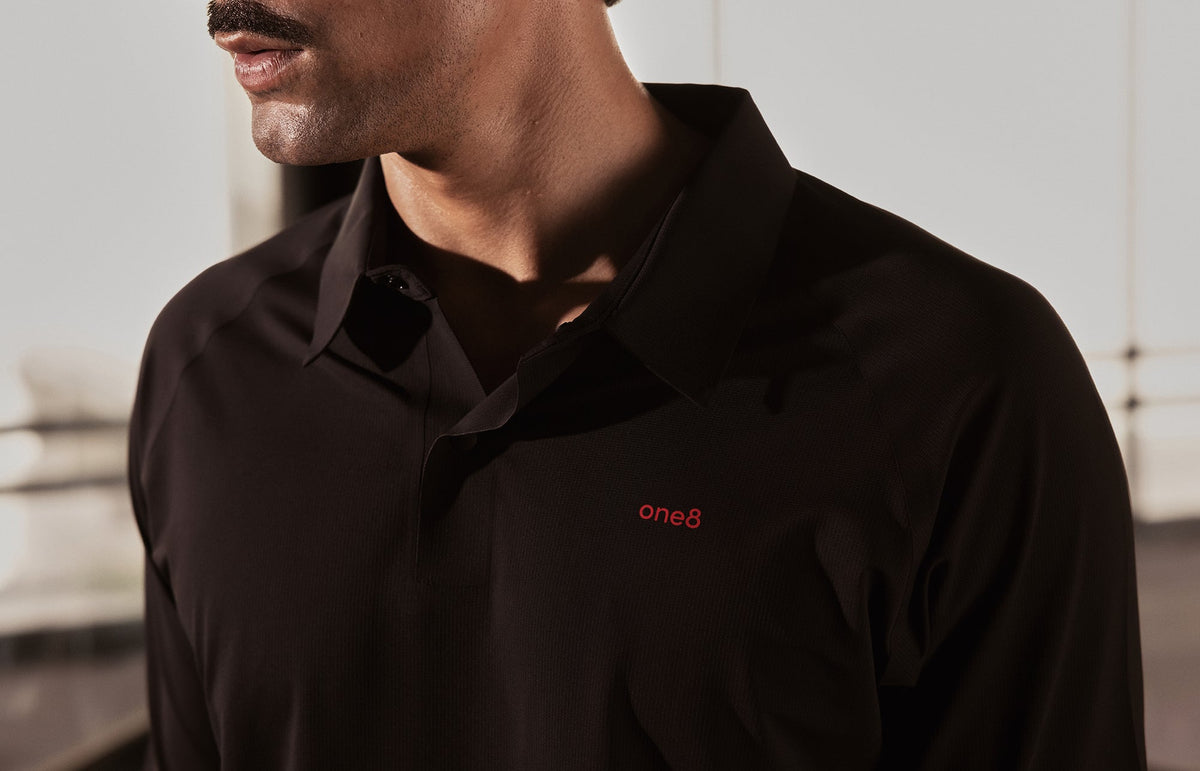 Sonic Curve Bonded Polo - Black