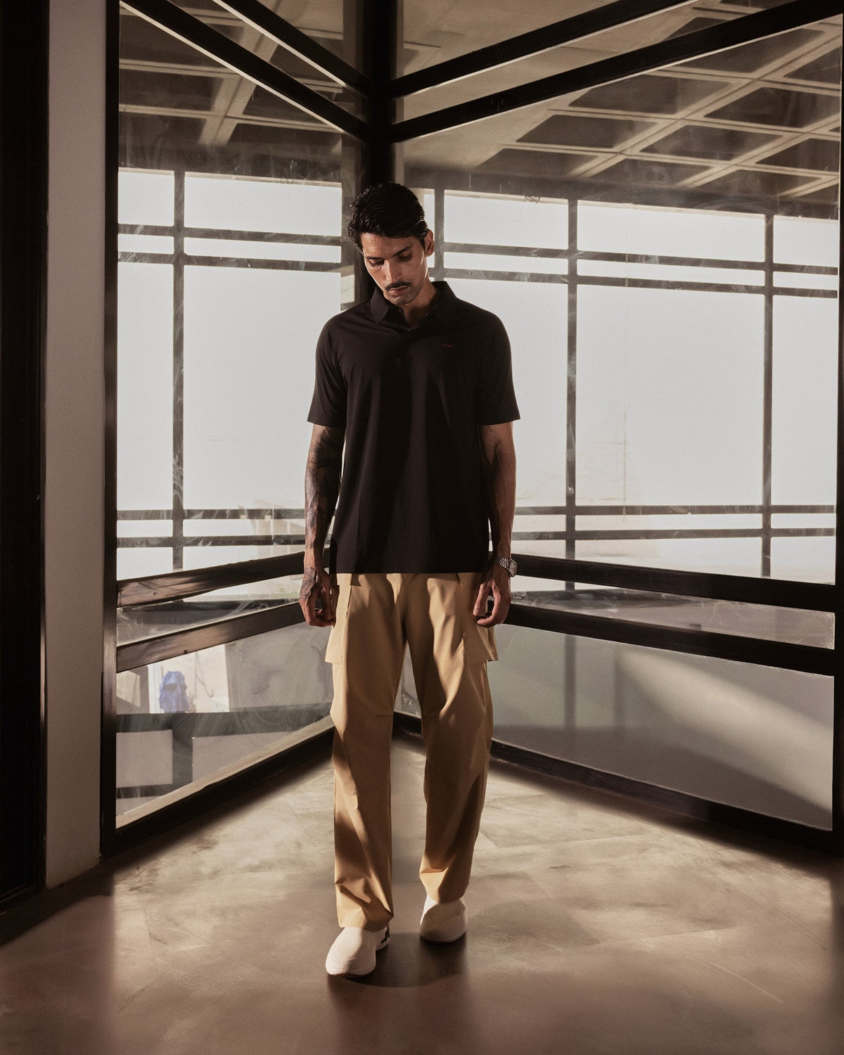 Sonic Curve Bonded Polo - Black