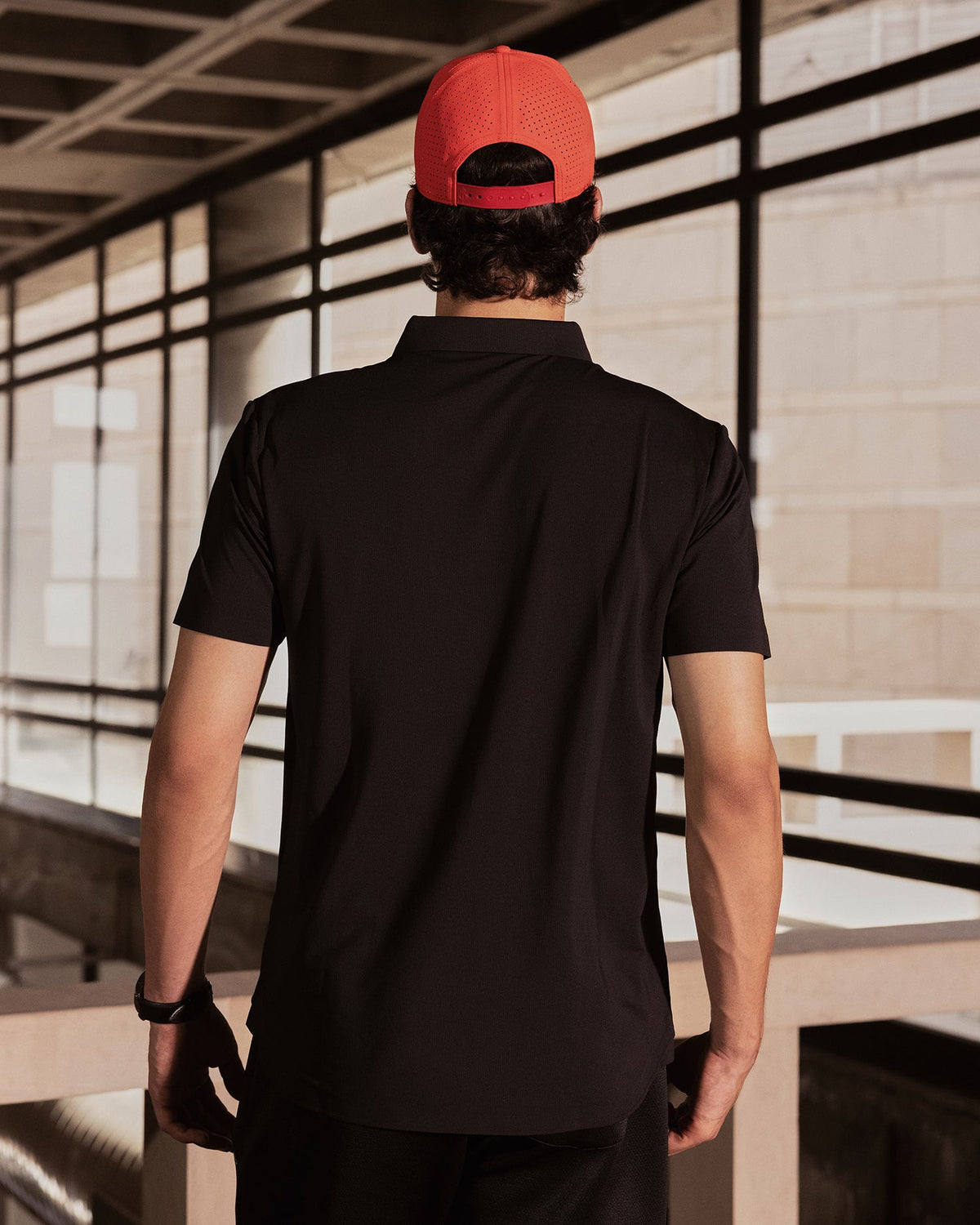 Pin High Placket Cut Polo - Black