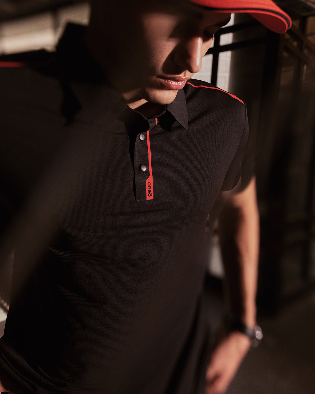 Pin High Placket Cut Polo - Black