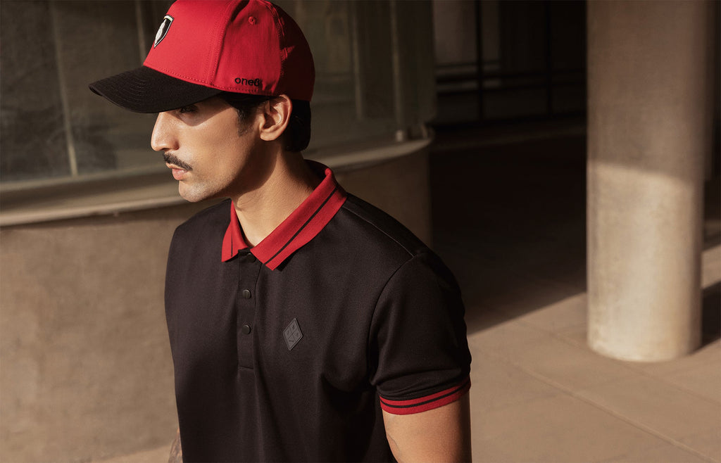 Jacquard Collar Polo - Black